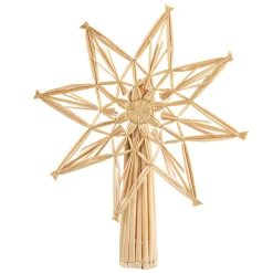 Christbaumspitzen-Baumspitze Stern aus Stroh