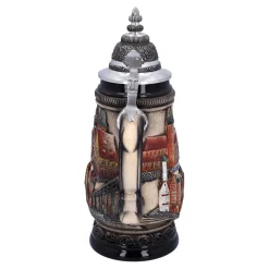 Bierkrüge|Rothenburg Motive-Bierkrug mit Zinndeckel 