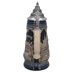 Bierkrüge|Rothenburg Motive-Bierkrug mit Zinndeckel 