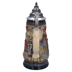 Bierkrüge|Rothenburg Motive-Bierkrug mit Zinndeckel 