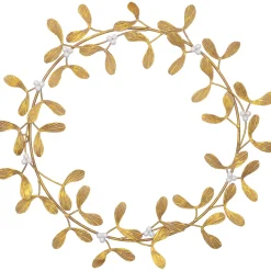 Hängedeko-Blätterkranz, gold