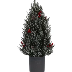 Standfiguren|Wohndeko-Bäumchen mit roten Beeren, Standfigur