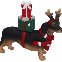 Standfiguren-Dackel mit Geschenken, Standfigur