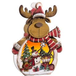 Weihnachtsdeko Holz|Standfiguren-Elch "Winterwald"