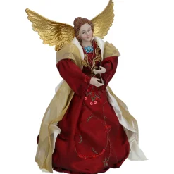 Standfiguren-Engel, rot/goldfarben, Standfigur