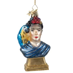 Poesie in Glas Weihnachtskugeln Aus Glas-Frida Kahlo Büste, Glas-Baumbehang