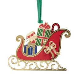 Baumschmuck Aus Metall-Geschenkeschlitten, goldfarben