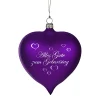Weihnachtskugeln Aus Glas-Glasherz violett matt "Alles Gute zum Geburtstag"