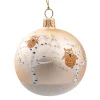 Weihnachtskugeln-Glaskugel gold matt Eulen auf Bäume, 7 cm