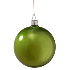 Weihnachtskugeln|Weihnachtskugeln Aus Glas-Glaskugel Opal grün, 8 cm