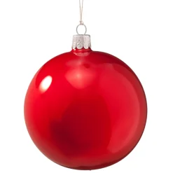 Weihnachtskugeln|Weihnachtskugeln Aus Glas-Glaskugel Opal rot, 10 cm