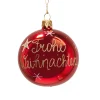 Weihnachtskugeln-Glaskugel rot "Frohe Weihnachten", 8 cm