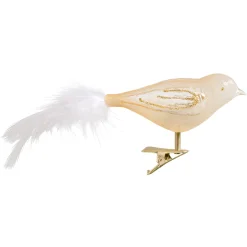 Poesie in Glas Weihnachtskugeln Aus Glas-Glasvogel, gold-glimmer