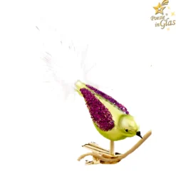 Poesie in Glas Weihnachtskugeln Aus Glas-Glasvogel, grün-lila