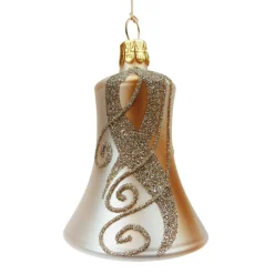 Weihnachtskugeln Aus Glas|Weihnachtskugeln-Glocke gold mit Verzierung