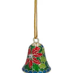 Baumschmuck Aus Metall-Glocke mit Blüte, Metall-Baumbehang