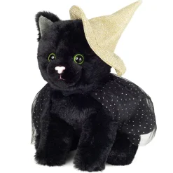 Hermann Teddy Plüschtiere-Halloween-Katze mit Hut, Plüschfigur