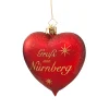 Poesie in Glas Bayern Motive|Weihnachtskugeln Aus Glas-Herz "Gruß aus Nürnberg"