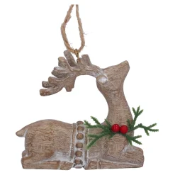 Baumschmuck Aus Kunstharz-Hirsch, liegend