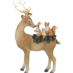 Standfiguren-Hirsch mit Waldtieren