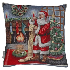 Sandner Wohndeko-Kissenhülle "Weihnachtsmann mit Wunschzettel"