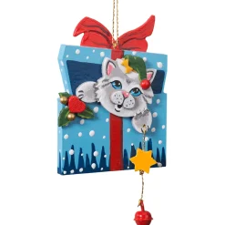 Käthes Original Christbaumschmuck Holz-Kittys Weihnachtsüberraschung