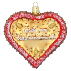 Poesie in Glas Weihnachtskugeln Aus Glas-Lebkuchenherz