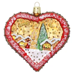 Poesie in Glas Weihnachtskugeln Aus Glas-Lebkuchenherz