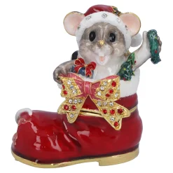 Wohndeko-Maus in Stiefel, Schatulle