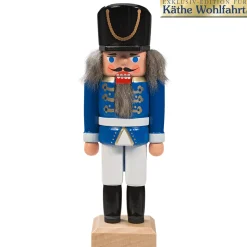 HODREWA Weihnachtsdeko Holz|Nussknacker Figuren-Nussknacker "Husar", blau, 14,5 cm