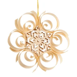 Christbaumschmuck Holz-Ornament mit Eiskristall