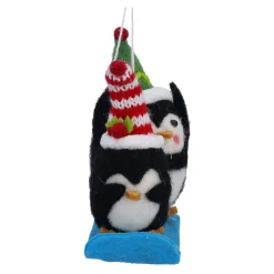 Baumschmuck Aus Filz-Pinguine auf Schlitten aus Filz