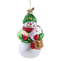 Poesie in Glas Weihnachtskugeln Aus Glas-Schneemann als Postbote