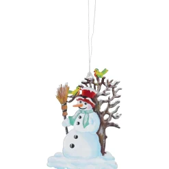 Käthes Original Baumschmuck Aus Zinn-Schneemann am Baum, Zinn-Baumbehang