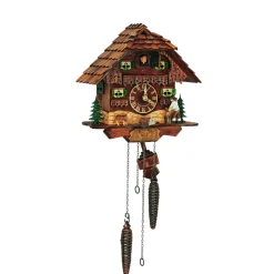 Anton Schneider Kuckucksuhren-Schwarzwaldhaus mit Holzhacker Kuckucksuhr