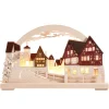 RATAGS Holzdesign Rothenburg Motive|Schwibbogen Weihnachten-Schwibbogen "Rothenburg Plönlein" 230V mit USB A-Anschluss