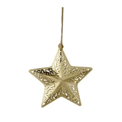 Weihnachtsbaumanhänger|Baumschmuck Aus Messing-Stern, goldfarben