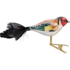 Poesie in Glas Weihnachtskugeln Aus Glas-Stieglitz mit Clip