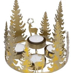 Kerzen & Teelichthalter-Teelichthalter "Winterspaziergang", gold