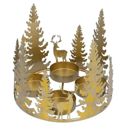 Kerzen & Teelichthalter-Teelichthalter "Winterspaziergang", gold