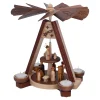 HODREWA Weihnachtspyramiden-Teelicht-Pyramide "Krippe mit Hirte"