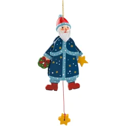 Käthes Original Christbaumschmuck Holz-Weihnachtsmann, beweglich