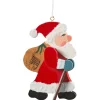 Käthes Original Christbaumschmuck Holz-Weihnachtsmann mit Geschenkesack