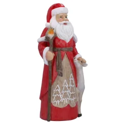 Nostalgische Weihnachtsdeko|Standfiguren-Weihnachtsmann mit Rehkitz