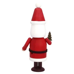 Käthes Original Käthes Original Figuren|Weihnachtsdeko Holz-Weihnachtsmann mit Spanbaum, Räuchermännchen