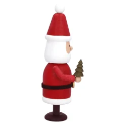 Käthes Original Käthes Original Figuren|Weihnachtsdeko Holz-Weihnachtsmann mit Spanbaum, Räuchermännchen