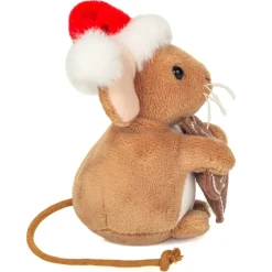 Hermann Teddy Plüschtiere-Weihnachtsmaus mit Keks, Plüschfigur