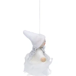 Käthes Original Käthes Original Figuren|Christbaumschmuck Holz-Weihnachtswichtel auf Rose, weiß, Holz-Baumbehang