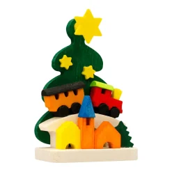 Christbaumschmuck Holz-Weihnachtszug am Tannenbaum, Holz-Baumbehang