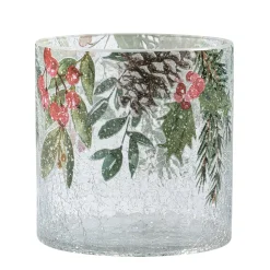 Kerzen & Teelichthalter-Windlicht "Winterliche Hagebutten", 15 cm